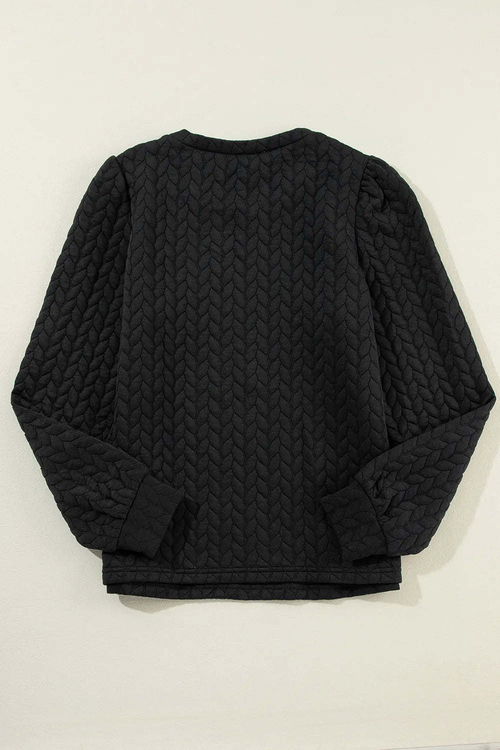 Texture Round Neck Long Sleeve Sweatshirt - Ramm Clothing Ink