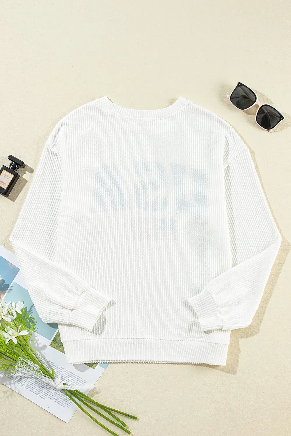 US Flag Corded Long Sleeve Sweatshirt - Ramm Clothing Ink