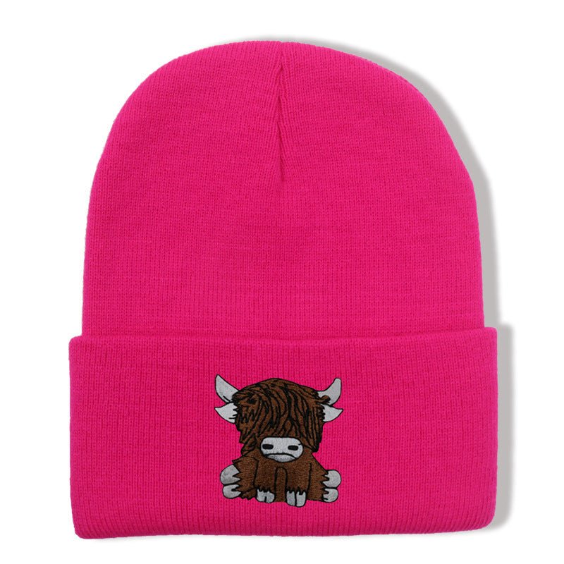 Cartoon Long Hair Yak Knitted Hat Autumn And Winter Warm Wool - Ramm Clothing Ink