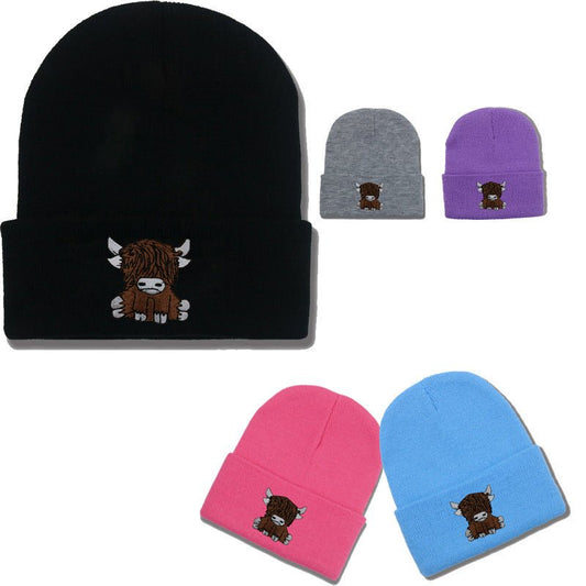 Cartoon Long Hair Yak Knitted Hat Autumn And Winter Warm Wool - Ramm Clothing Ink