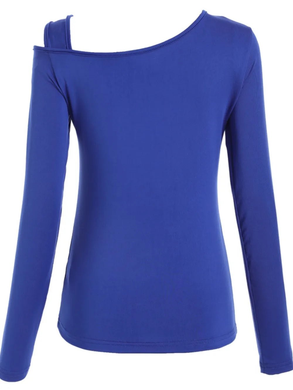 Cutout Asymmetrical Neck Long Sleeve T-Shirt - Ramm Clothing Ink