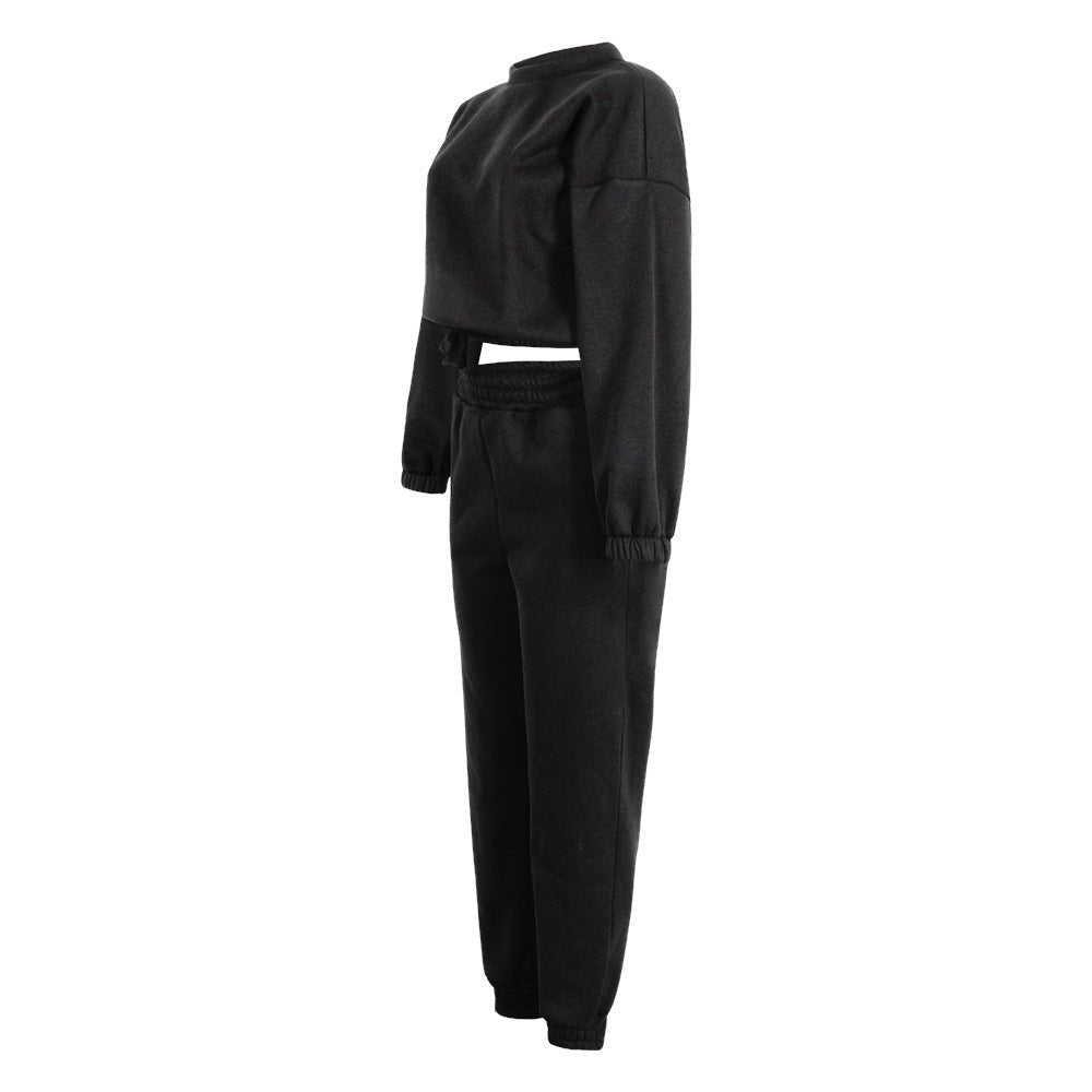 Fashion Solid Color Long - Sleeved Loose Casual Two - Piece Suit - Ramm Clothing Ink