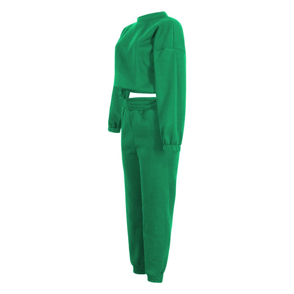 Fashion Solid Color Long - Sleeved Loose Casual Two - Piece Suit - Ramm Clothing Ink