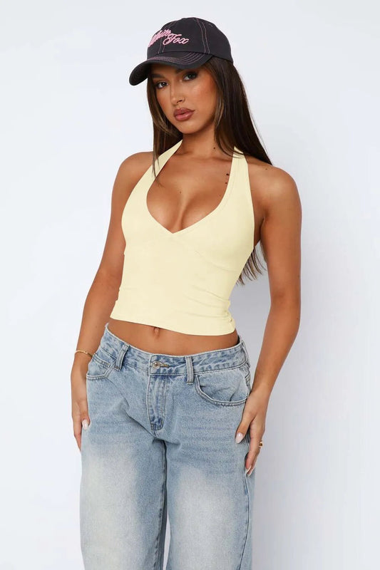 Halter Neck Cropped Cami - Ramm Clothing Ink