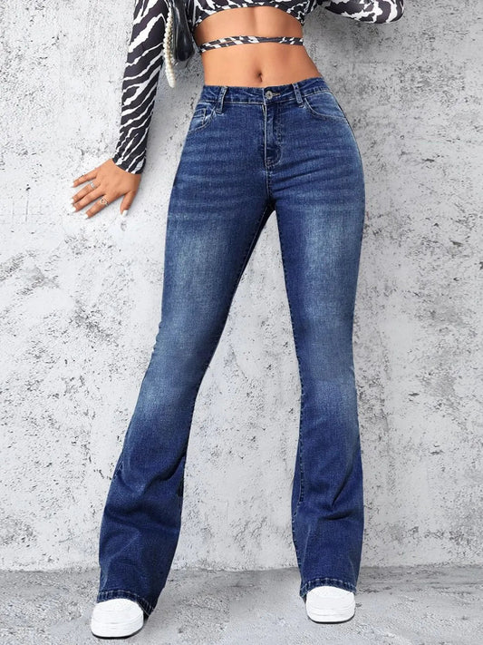 High Rise Jeans with Pockets - Ramm Clothing Ink