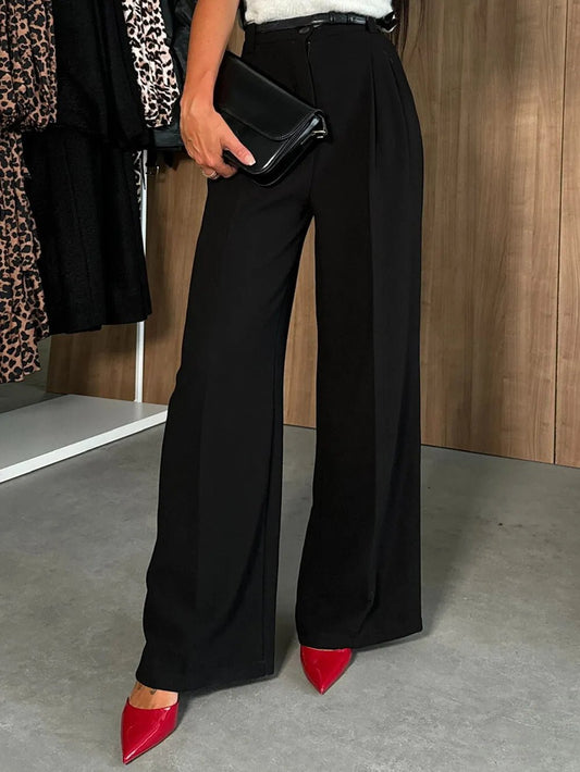 High Waist Wide Leg Pants - Ramm Clothing Ink