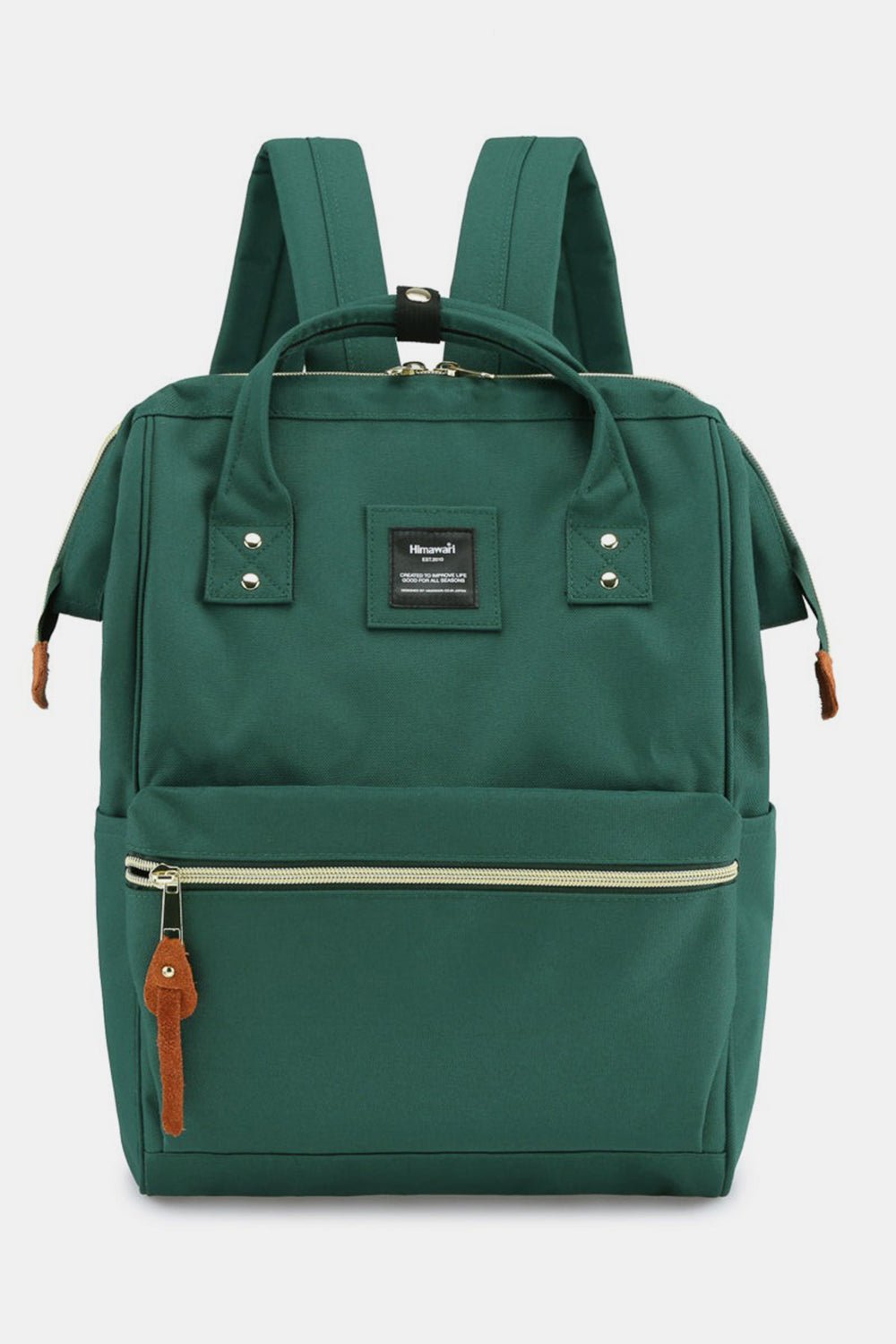 Himawari Waterproof Canvas Backpack Bag with Side Pockets - Ramm Clothing Ink