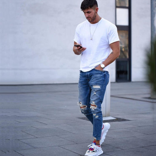 Hole men''s jeans - Ramm Clothing Ink
