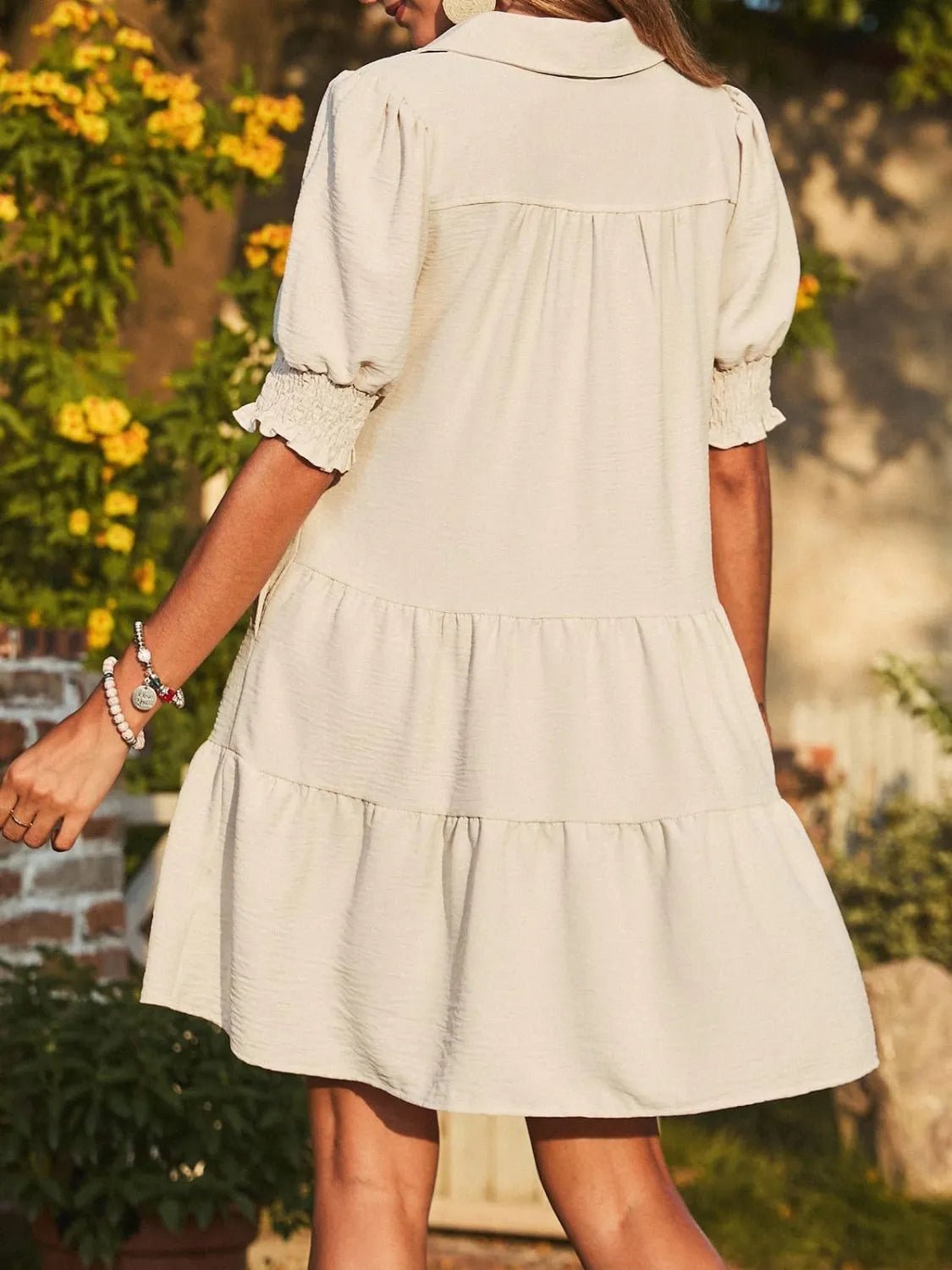 Johnny Collar Short Sleeve Mini Dress - Ramm Clothing Ink