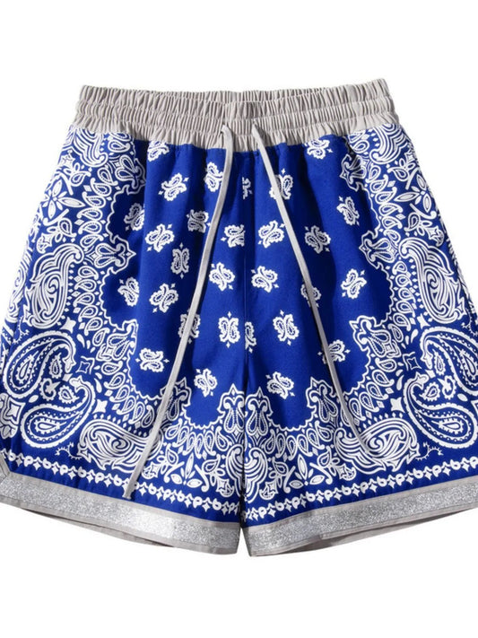 Men's Drawstring Printed Shorts with Pockets - Ramm Clothing Ink