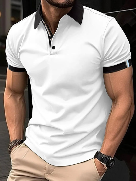 Men's Full Size Collared Neck Short Sleeve Polo Plus Size - Ramm Clothing Ink