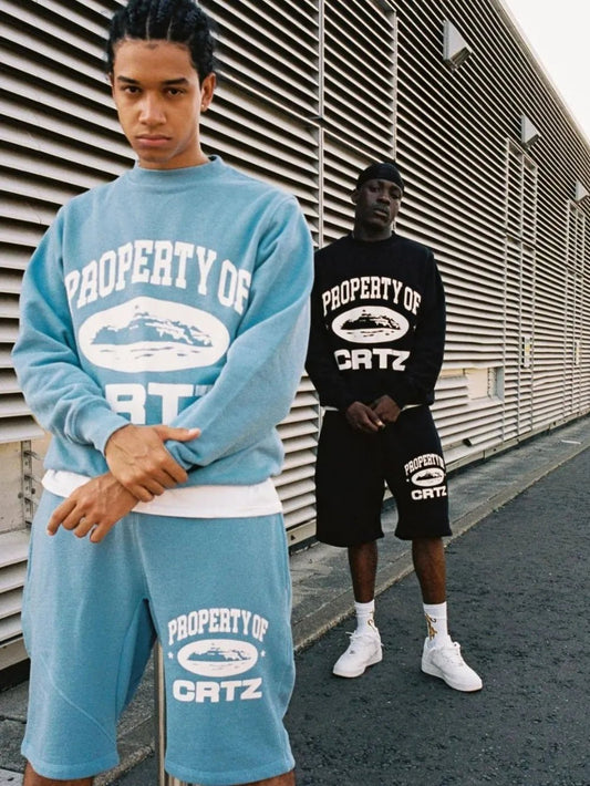 Men's Letter Graphic Round Neck Sweatshirt - Ramm Clothing Ink