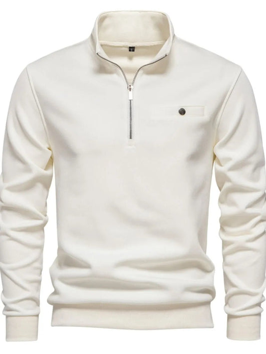 Men's Quarter Zip Long Sleeve Sweatshirt - Ramm Clothing Ink