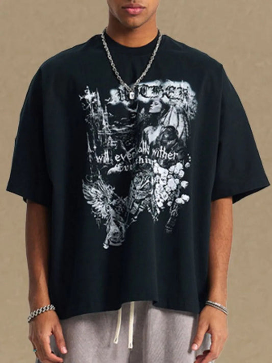 Men's Round Neck Half Sleeve Graphic T-Shirt - Ramm Clothing Ink