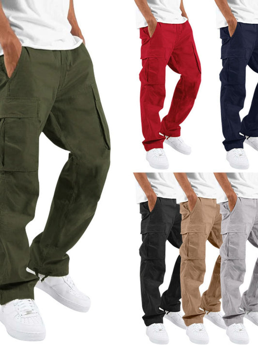 Men's Straight Multi Pocket Cargo Pants - Ramm Clothing Ink
