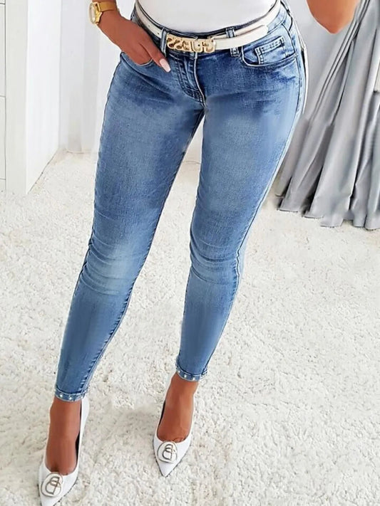 Rhinestone Butterfly Jeans with Pockets - Ramm Clothing Ink