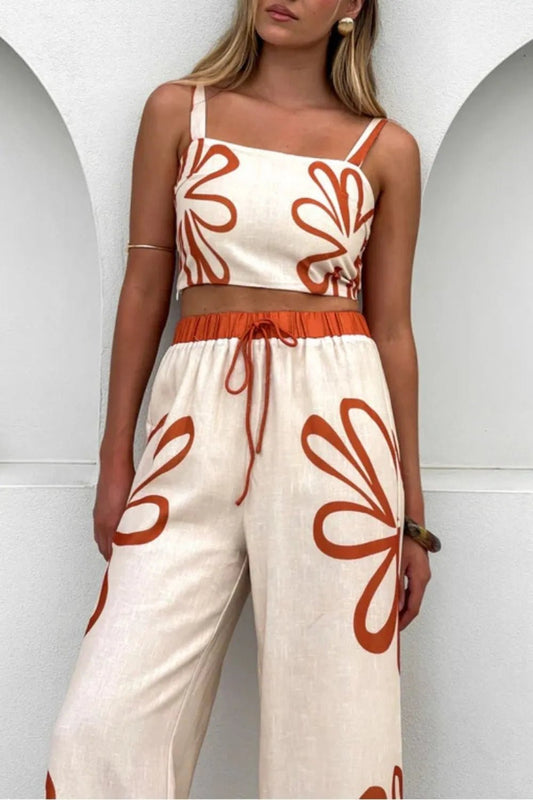 Smocked Square Neck Cami and Pants Set - Ramm Clothing Ink