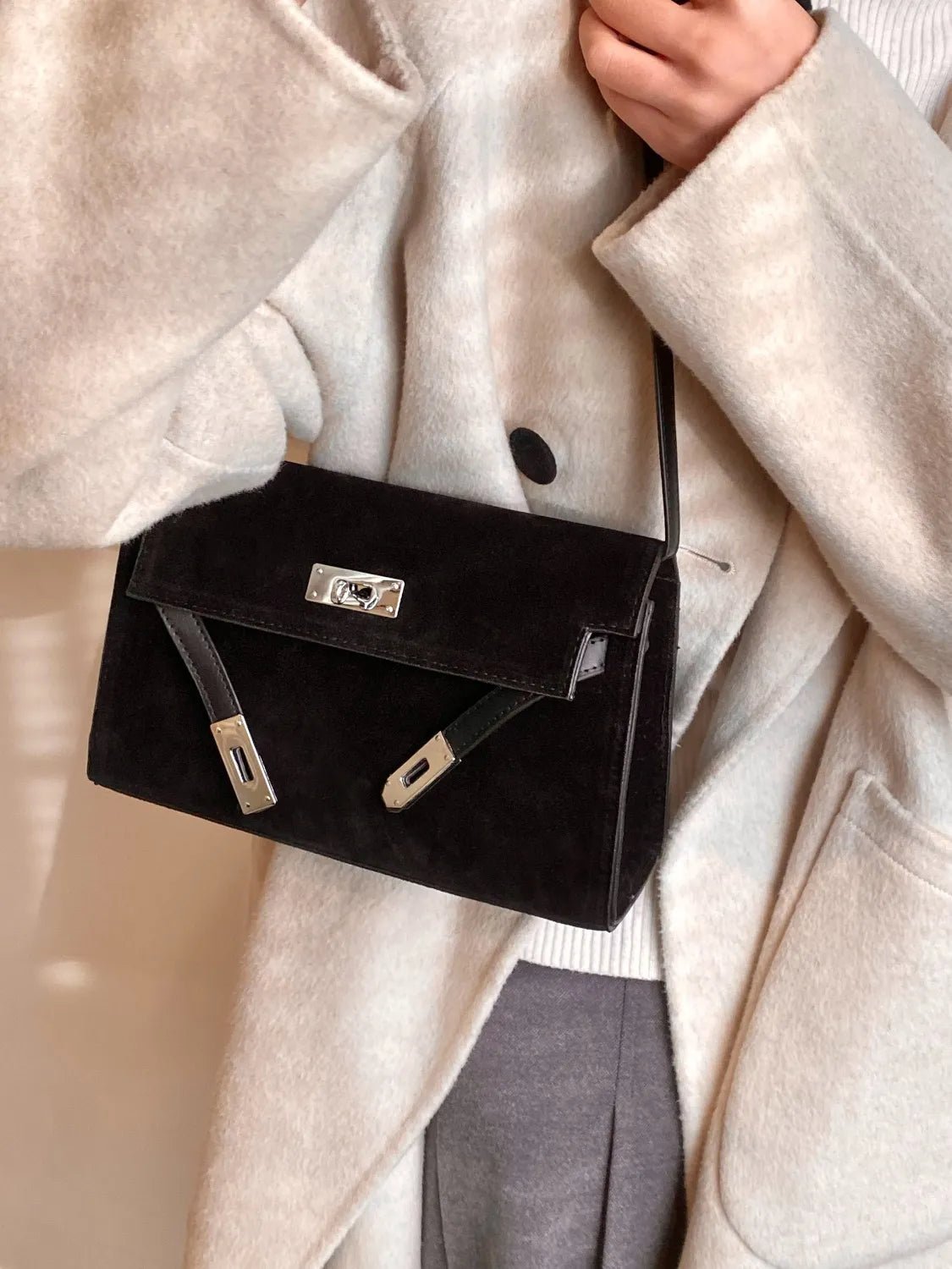 Solid Color Polyester Shoulder Bag - Ramm Clothing Ink