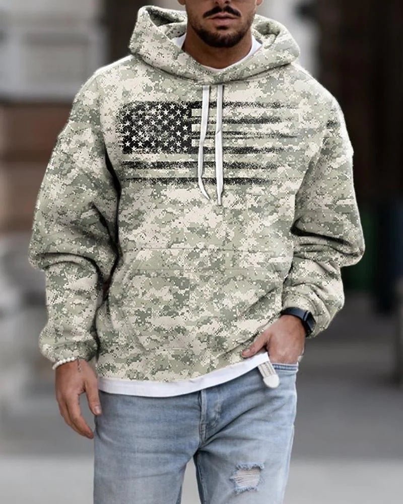 Spring And Autumn Fashion Hooded Sweatshirt American Flag Street Fashion - Ramm Clothing Ink