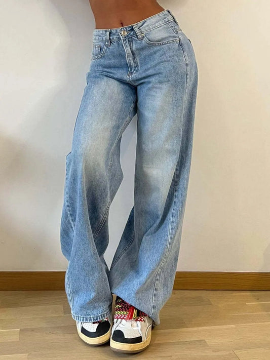 Wide Leg Jeans with Pockets - Ramm Clothing Ink