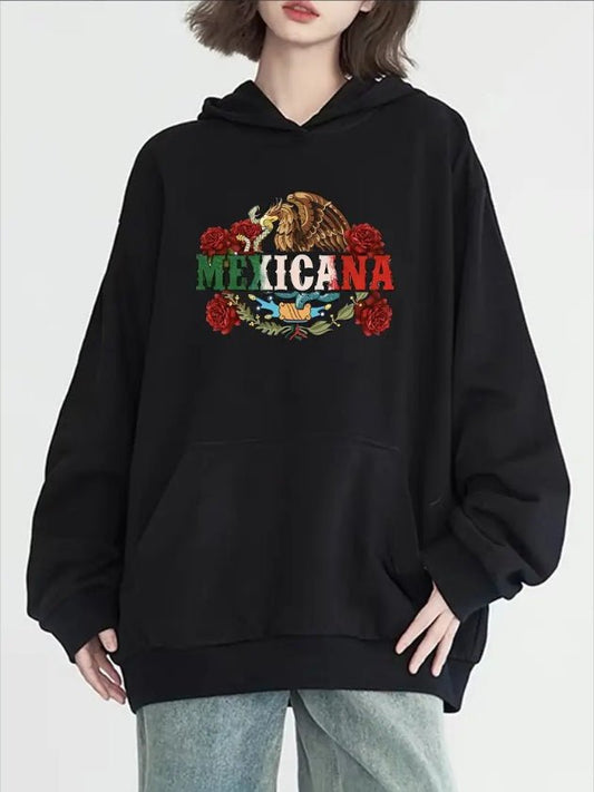 Women's Mexican Eagle Print Hoodie - Ramm Clothing Ink